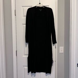 Long Black Banana Republic Knit Duster in Petite XS
